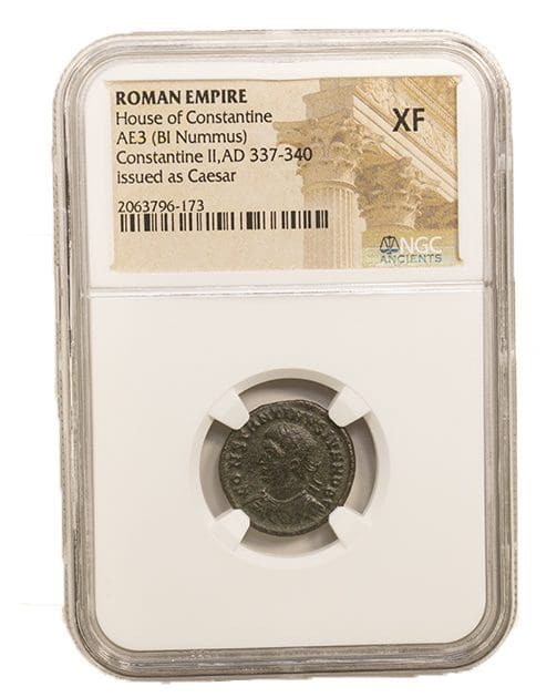 Roman AE of Constantine II (AD 316-340) NGC(XF) - Coins of America