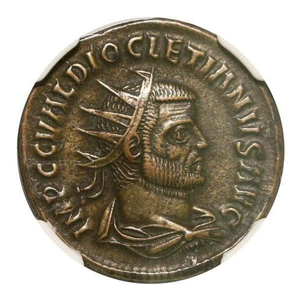 Roman AE Antoninianus of Diocletian (AD284-305) NGC(XF) - Coins of
